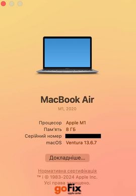 Macbook Air 13" M1 2020 256gb Space Gray бу, 256 ГБ, 13,3", i3, 600$