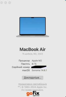 Macbook Air 15" M2 2023 256gb Silver бу, Майдан, 256 ГБ, 15 ", M2, 1100$, Рассрочка Monobank и ПриватБанк от  2 до 12 месяцев