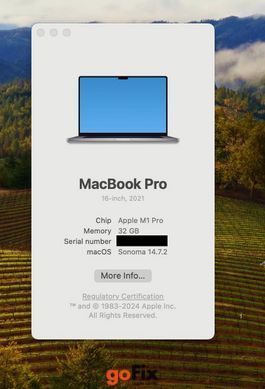 Macbook Pro 16" M1 Pro 2021 512Gb Space Gray бу, 512 ГБ, 16 ", M1 Pro, 1300$
