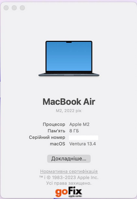 Macbook Air 13.6" M2 2022 256gb Midnight бу, 256 ГБ, 13,6", M2, 850$