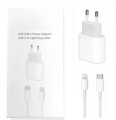 Мережевий зарядний пристрій 20W USB-C Power Adapter+USB to Lightning cable (White), Осокорки, 1m